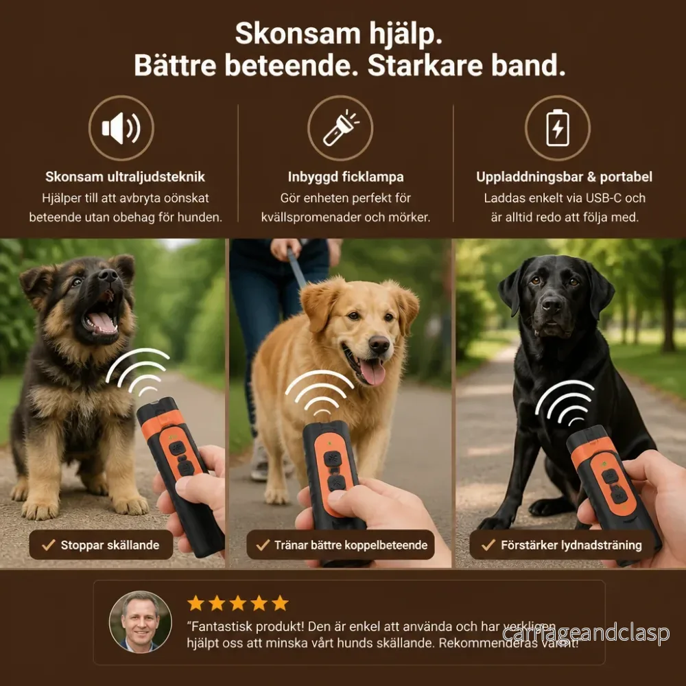 Ultraljudsapparat mot skällande för hundar – Skonsam träningshjälp, Mobil & Uppladdningsbar - Bild 3