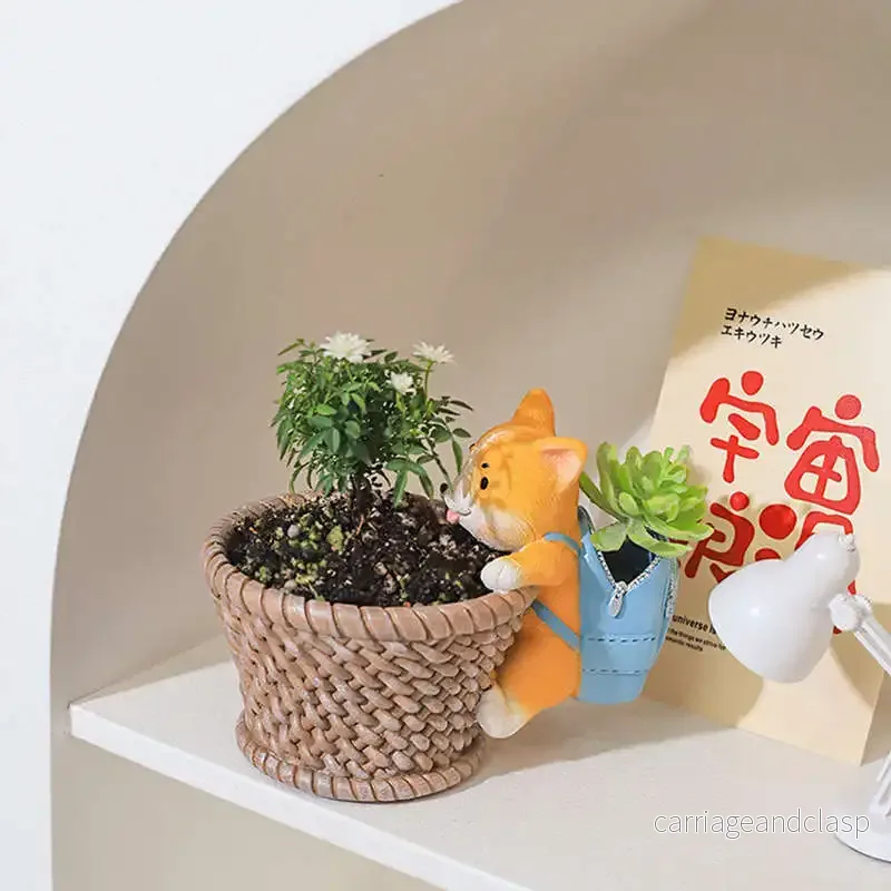 Royaleva Original Courtyard Flower Pot - Rustik Corgi & Kaninjakött Succulent Planter | Veska