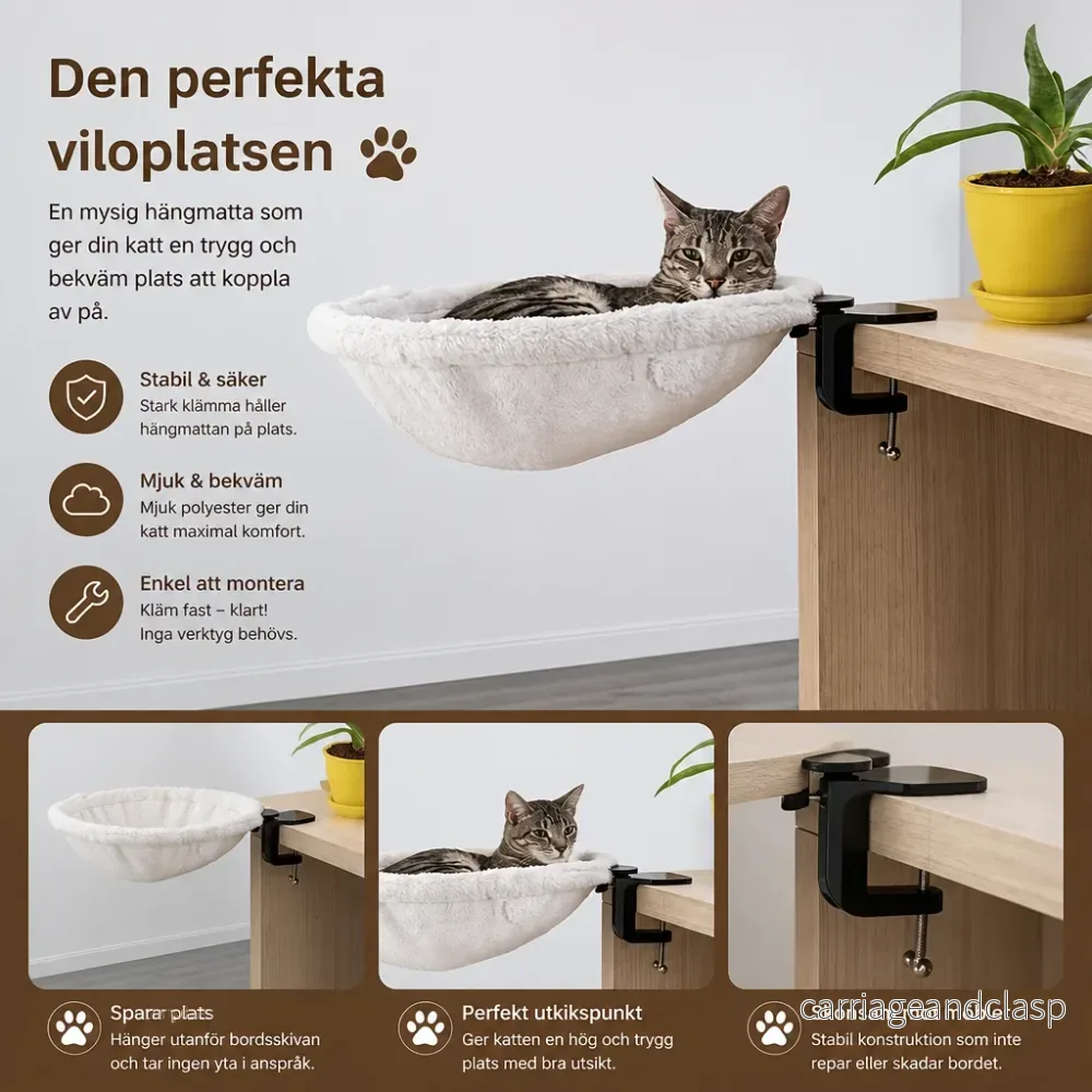 Premium Hängmatta För Katter För Skrivbord Och Hyllor - Bild 3