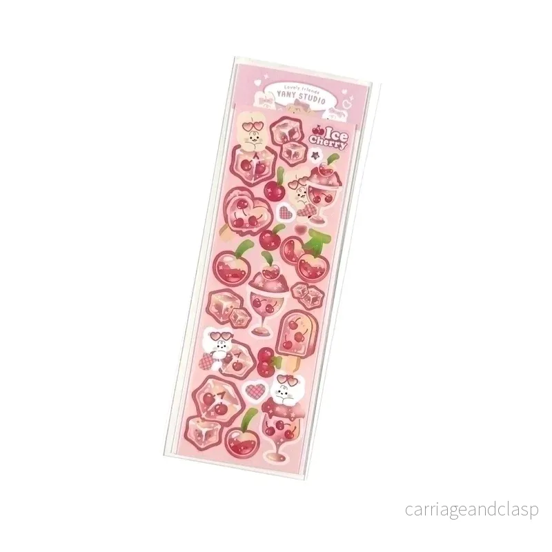 Kawaii stickers ark – Ice Cherry | Söta klistermärken för pyssel & bullet journal Kawaii stickers ark – Ice Cherry | Söta klistermärken för pyssel & bullet journal