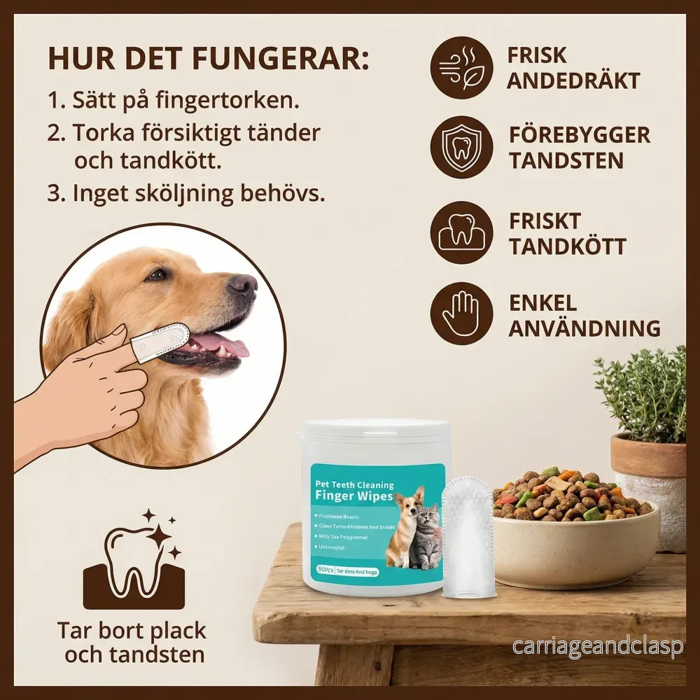 Tandrengörande fingertorkar för husdjur - Bild 2