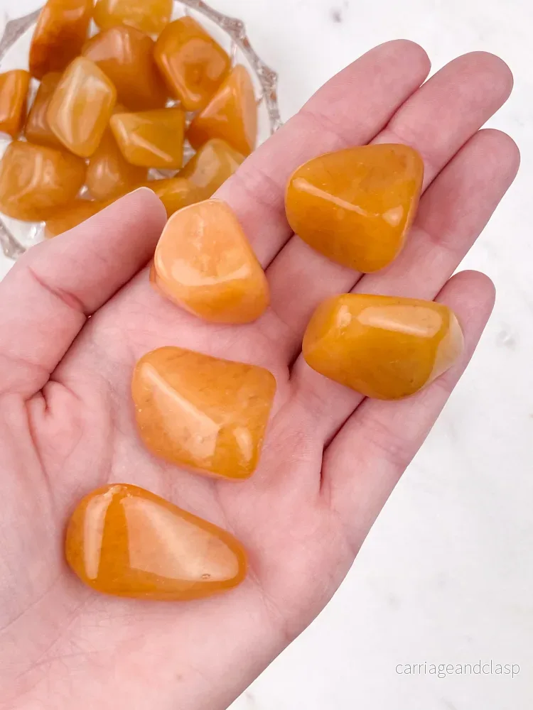 Orange Aventurine Palm Stone - Bild 2