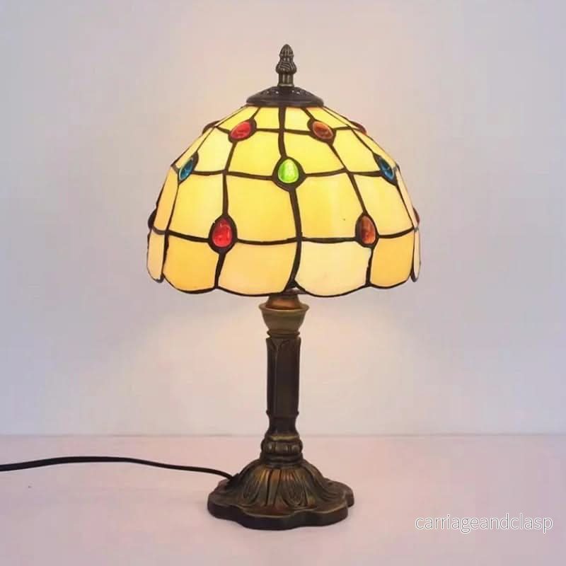 Retro Barock Tiffany Glas LED Bordslampa E27 | Veska - Bild 3
