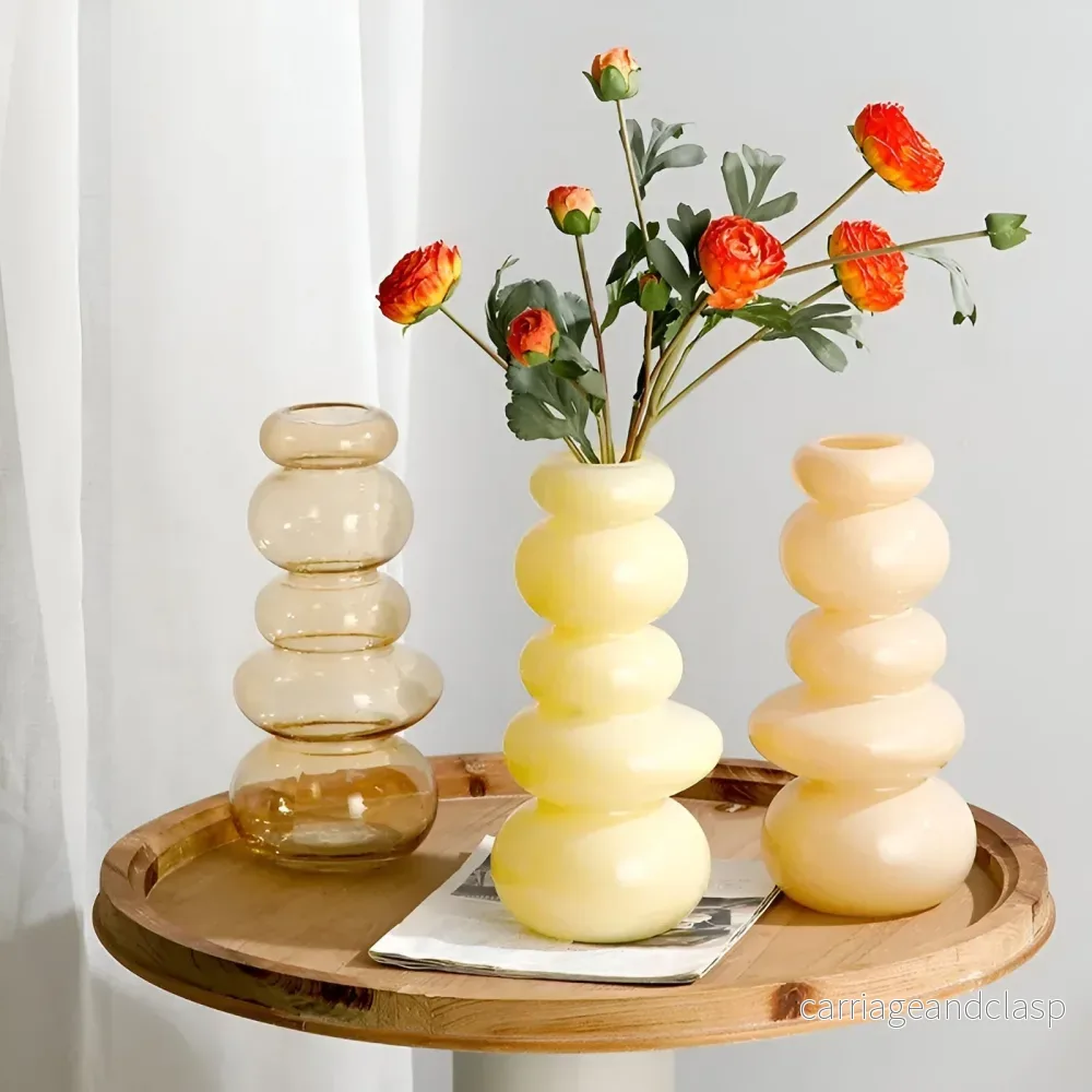 PebVeskae Stack Geometrisk Glas Vas | Veska - Bild 3