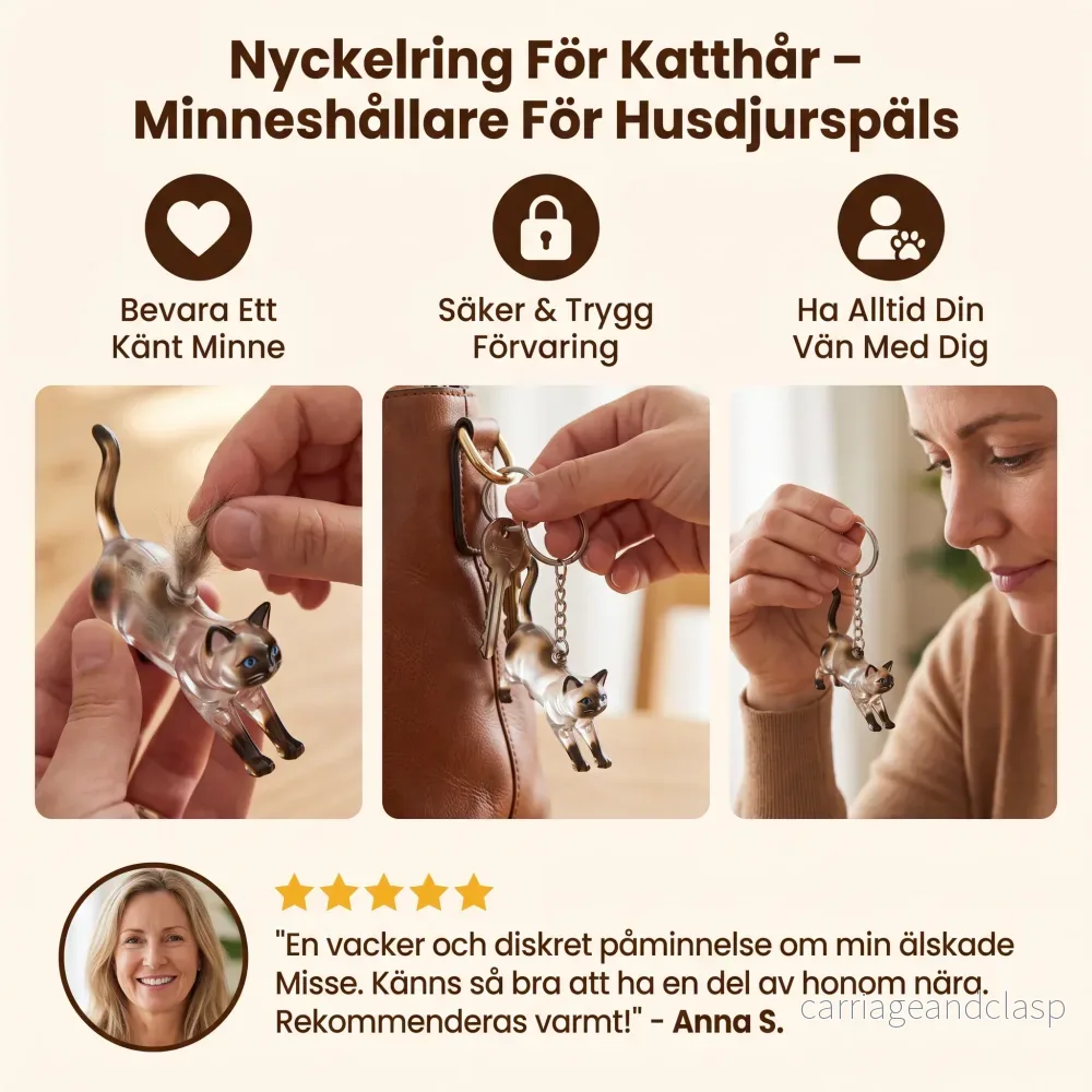 Nyckelring För Katthår – Minneshållare För Husdjurspäls - Bild 3