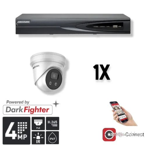 Hikvision Set 1x Turret 4MP + inspelare och kablage