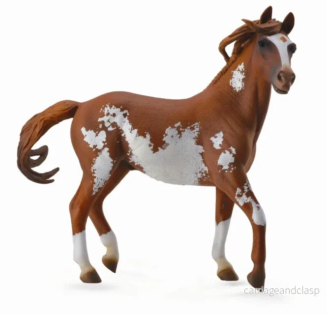 CollectA - Mustang Hingst Chestnut Overo DELUXE (stor modell)