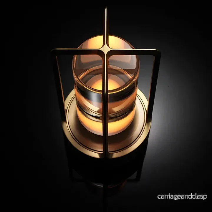 Ambient Lantern Trådlös Uppladdningsbar Liten Nattduksbordslampa Guld | Veska - Bild 3