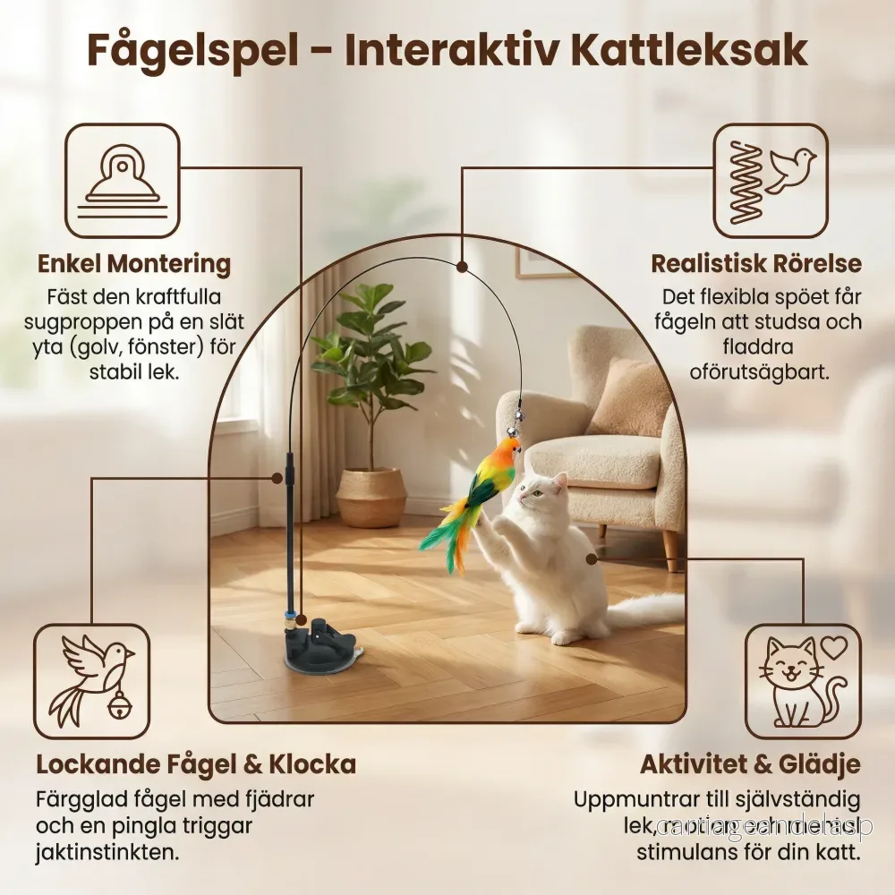 Fågelspel – Interaktiv Kattleksak - Bild 2