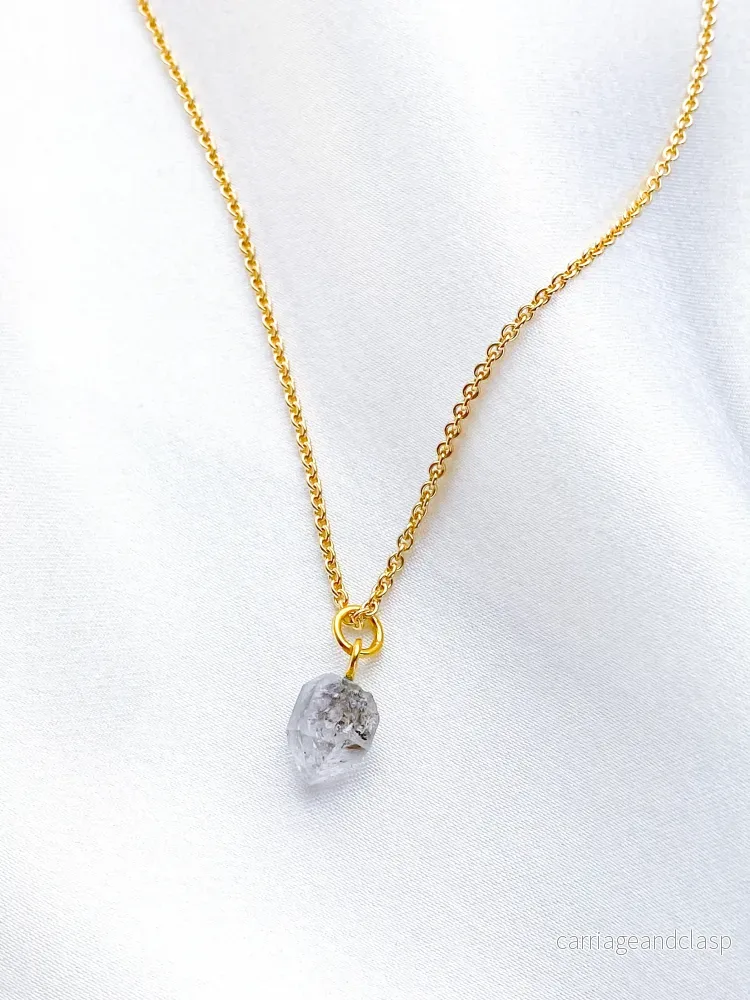 Akvamarin – Petite Heart – Guld