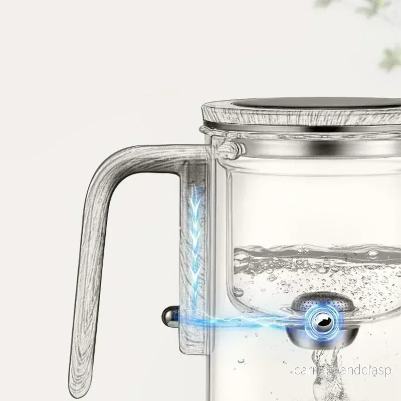 Vattenseparation inre kruka tekanna – glasfiltrering, en-knapps magnetbrytare, trähandtag, 520ml | Veska