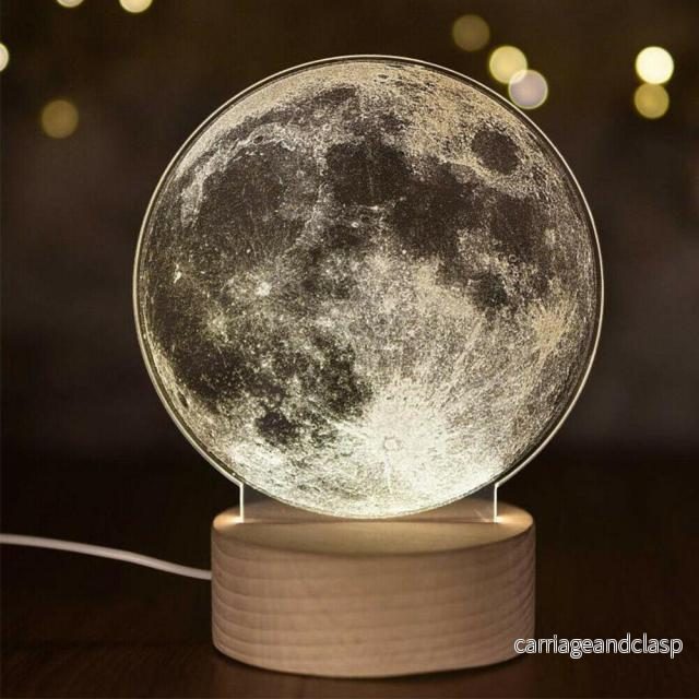 3D LED Månlampa Atmosfär Nattljus | Veska - Bild 3