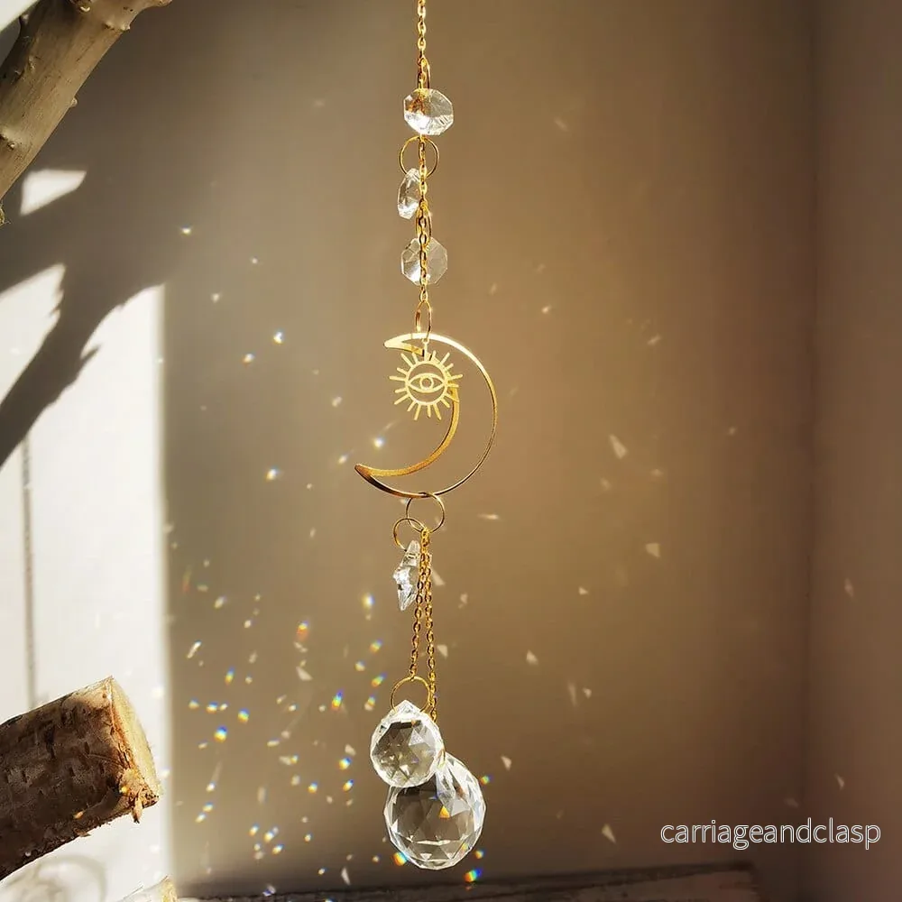 Crescent Moon Crystal Suncatcher | Veska Crescent Moon Crystal Suncatcher | Veska
