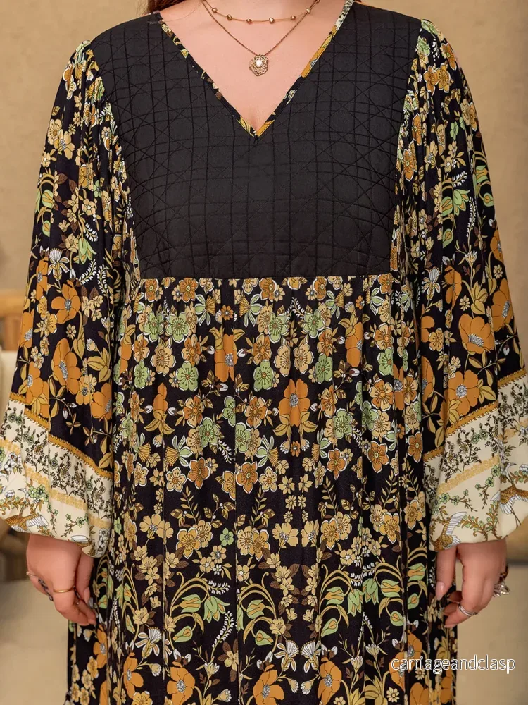 Plussize blommig midiklänning – avslappnad elegans med bohemisk känsla - Bild 3