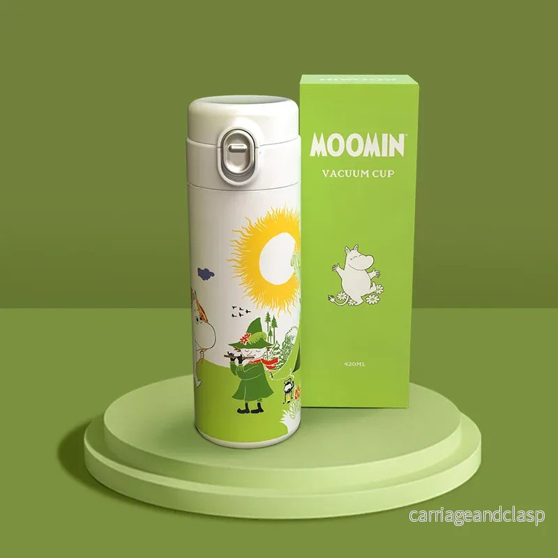 MOOMIN – Mumin Termosflaska / Vacuum Cup 420 ml – Vit/Grön
