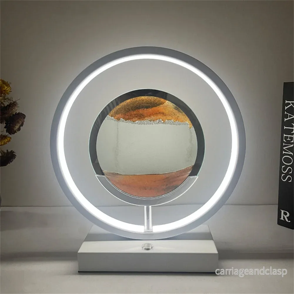 3D LED Flödande Sand Konst Bordslampa | Veska - Bild 3