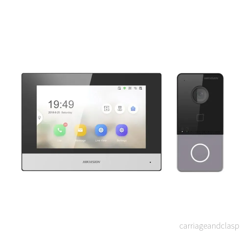 Hikvision DS-KIS603-P(B) Video intercom kit 1 Video dörrklocka 1 Inomhusstation 7" 2x strömförsörjning