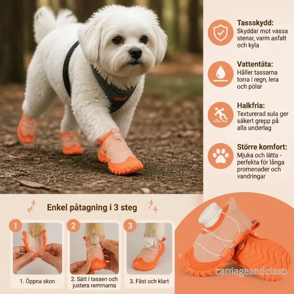 Skyddande Hundskor Med Justerbara Remmar För Bekväma Promenader Utomhus - Bild 2