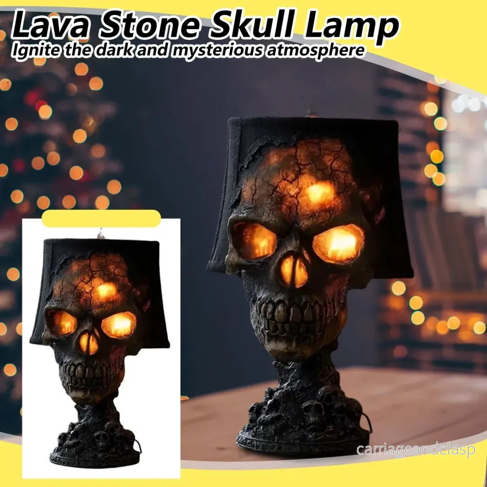 Veska | Gotisk Bordslampa SkullFire | Halloween Skalle Dekor | LED Ambient Ljus | 20 x 11 x 11 cm Veska | Gotisk Bordslampa SkullFire | Halloween Skalle Dekor | LED Ambient Ljus | 20 x 11 x 11 cm