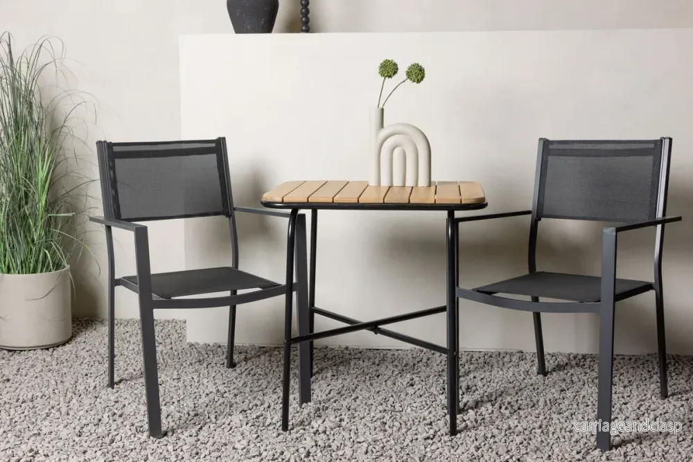 Copacabana & Holmbeck Matstolar Svart + Cafebord Natur