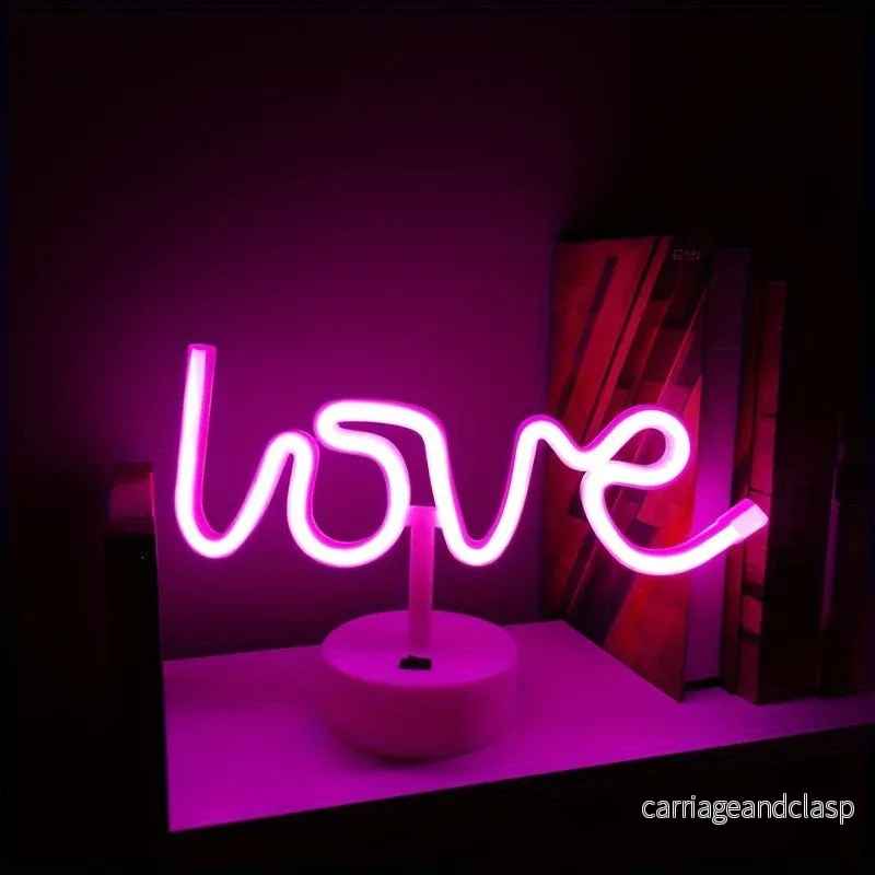 NeonLove Lampa – Belyst Neon Bordslampa för Fester Veska - Bild 2