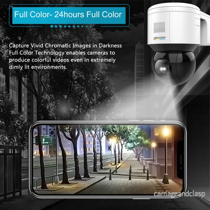 Hikvision DS-2DE3A404IWG-E/W, 4 MP, PTZ, Smart Hybrid LED, WiFi, 2-vägs ljud, Inkl. väggfäste - Bild 3