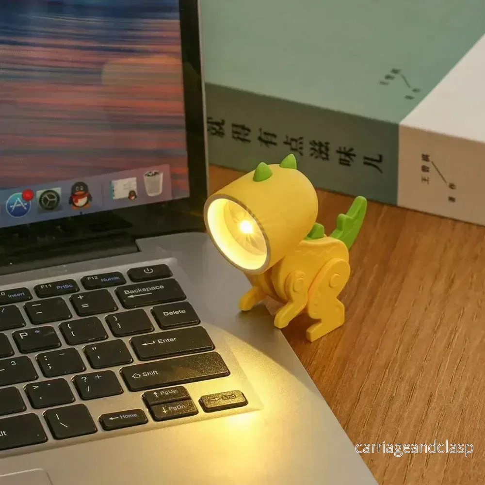 Söta dinosaurie LED-bordslampor – Justerbara djurfigurer nattlampor för barn | Veska - Bild 2