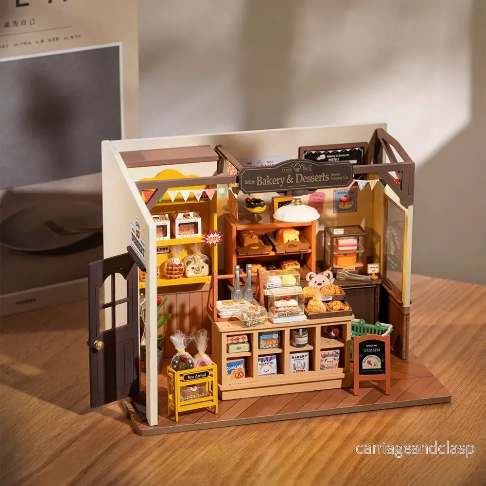 Miniatyr Café Trämontering DIY Bageri Kit | Veska