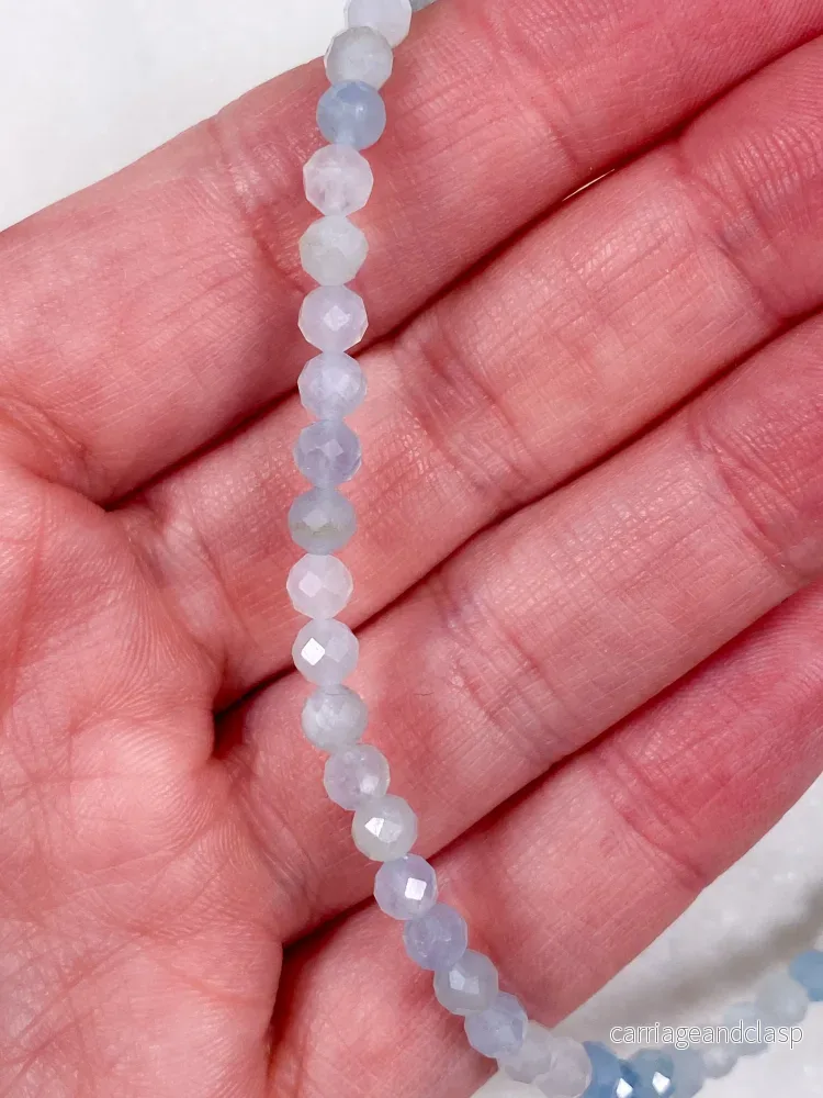Halsband med akvamarin och fasetter - Bild 2