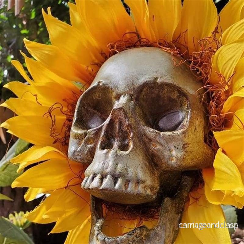 Halloween Skrämmande Solros Huvudskalle | Veska - Bild 2