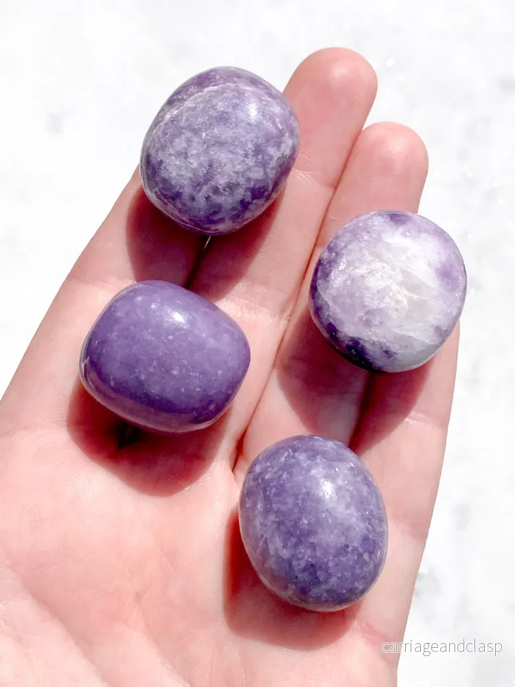 Lepidolite kulor polerade - Bild 2