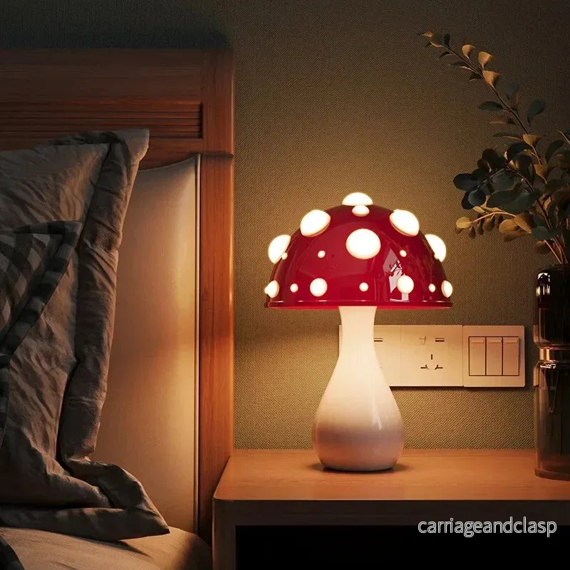 LumiFungi – Lyxig LED Bordslampa med Stämningsfulla Svampdesign och Dimbar Ljus | Veska - Bild 2