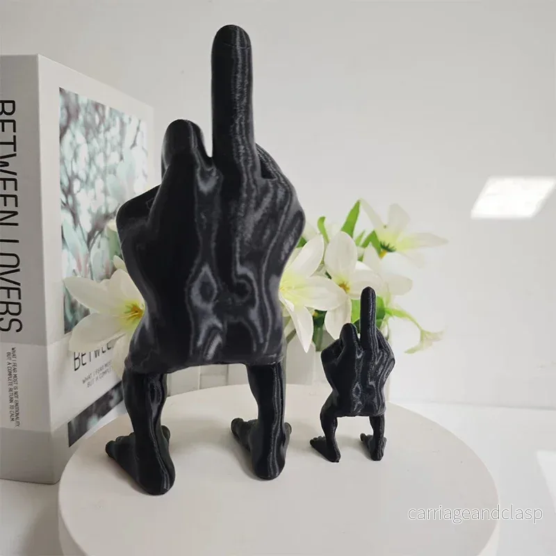 3D Utskriven Långfinger Rolig Dekor | Veska - Bild 3