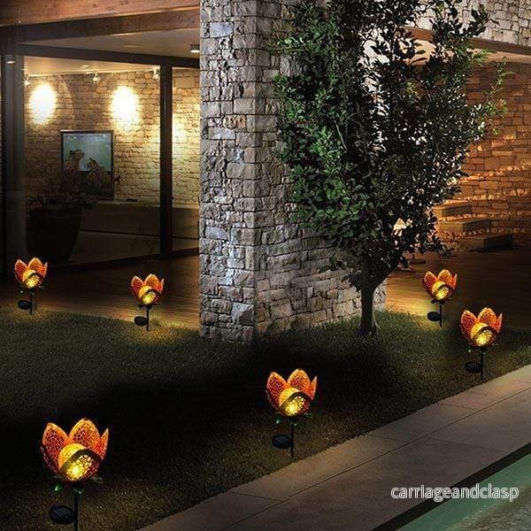 Solar Flower Crackle Garden Light | Veska - Bild 2