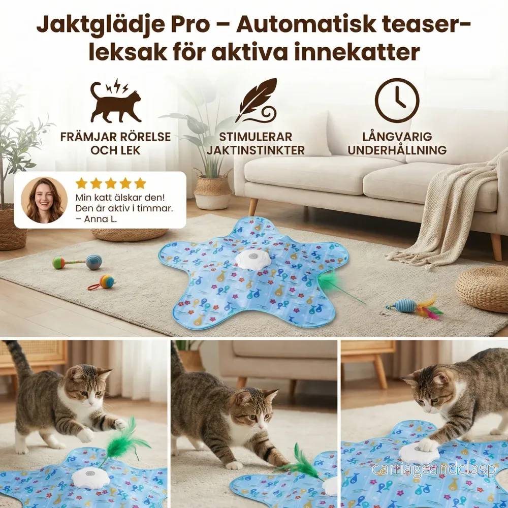 Jaktglädje Pro – Automatiskt teaser-leksak för aktiva innekatter - Bild 3