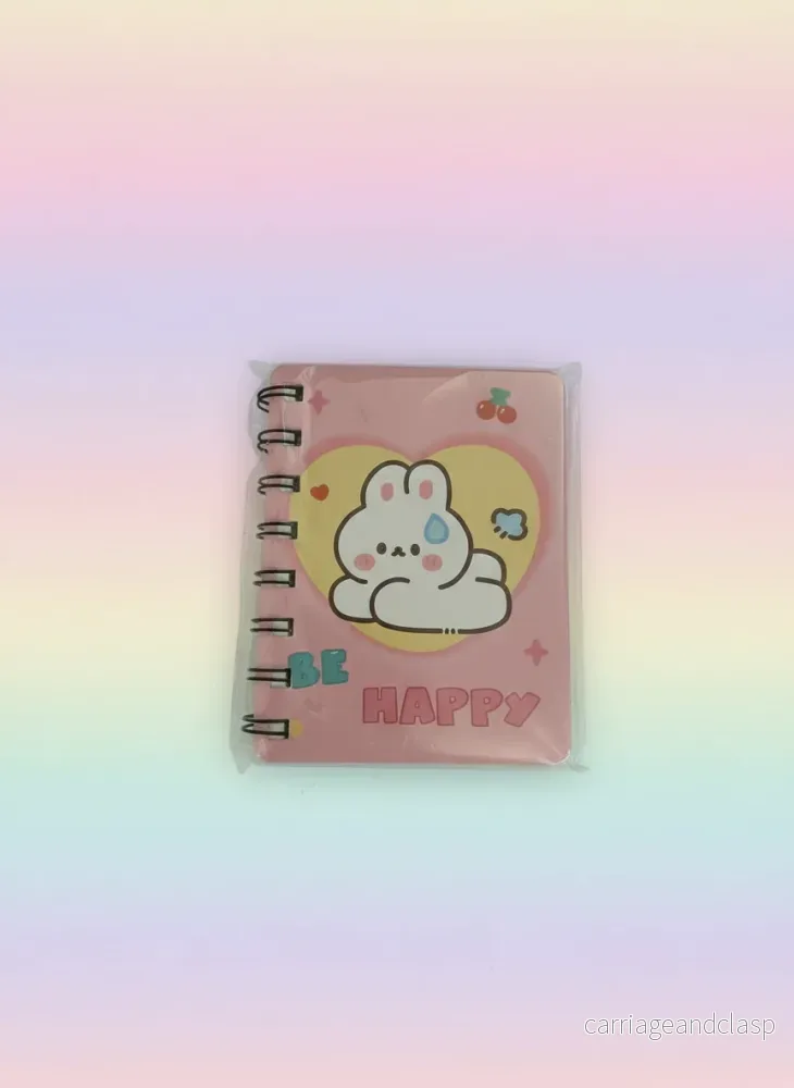 Rosa mini skrivblock – Supersöt kawaii anteckningsbok i kompakt storlek