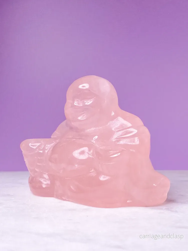 Rosenkvarts Buddha - Bild 2