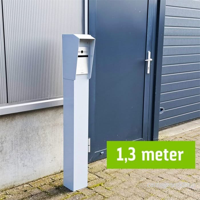 AlarmsystemExpert.co.uk Intercom-stolpe 130cm, 15x15cm Pulverlackerad med dubbla lager