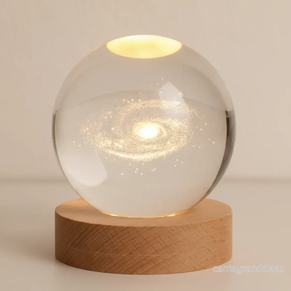 AstroGlobe 3D Lampa – Spherical Wooden Table Lamp with Warm LED Light and Planet Design | Veska - Bild 3