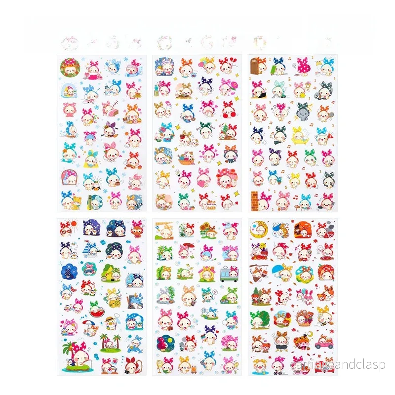 Kawaii Klistermärken Kanin – Sticker-Set 6 Ark för Pyssel & Dekoration Kawaii Klistermärken Kanin – Sticker-Set 6 Ark för Pyssel & Dekoration