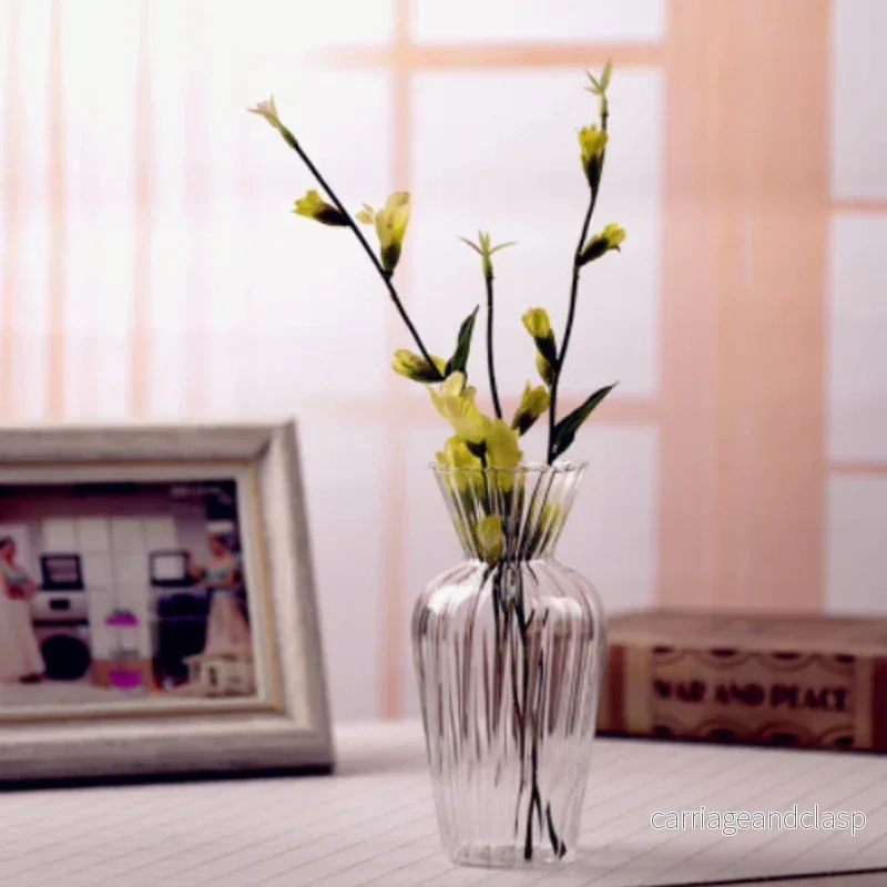 Royelux Glas Hydroponisk Vask - Elegant randig vask för Veskaomsterarrangemang | Veska - Bild 2
