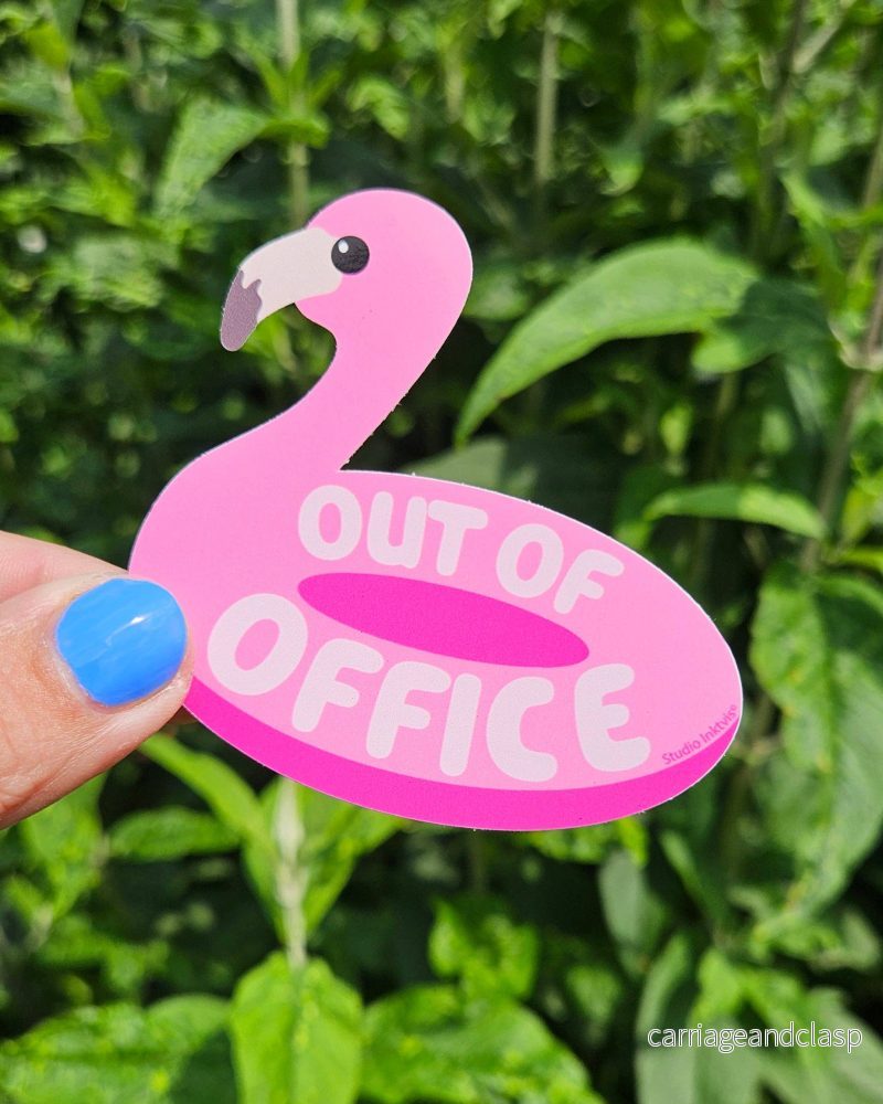 Klistermärke ”Out of Office” Flamingo - Bild 2