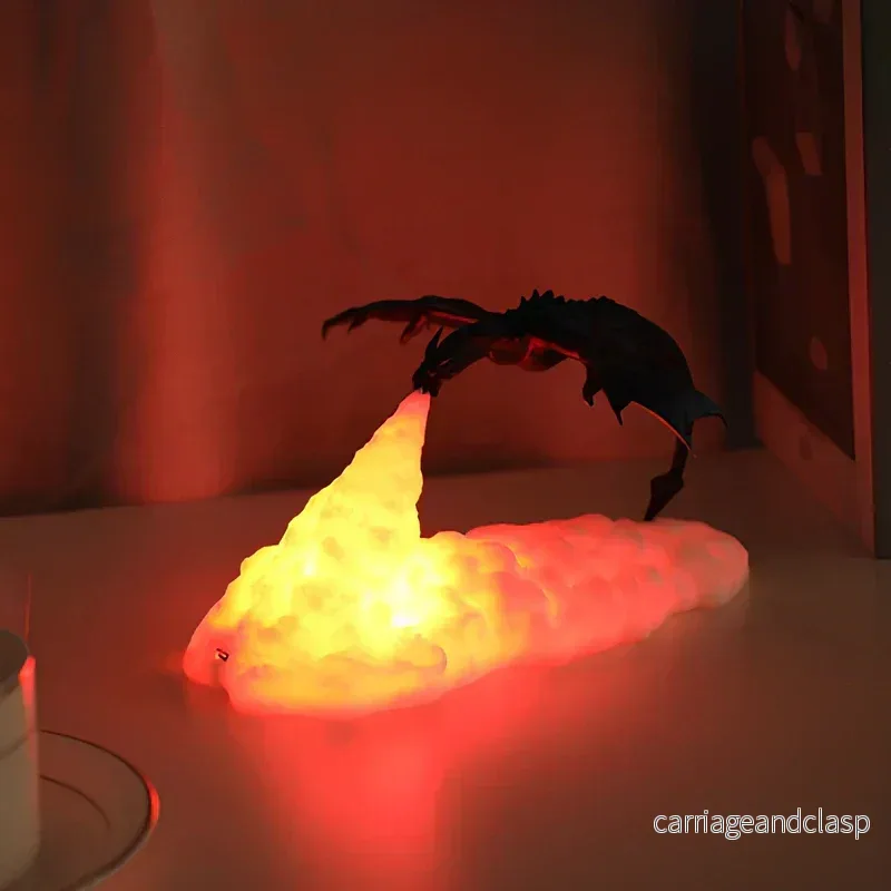 LED Fantasy Dragon Flame Table Lamp | Veska