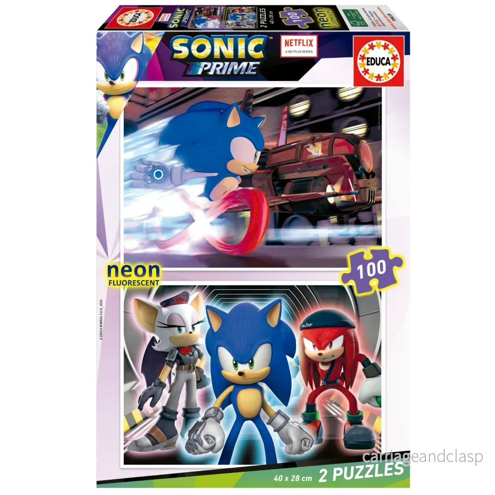 Educa® - 2×100 Sonic Prime Neon
