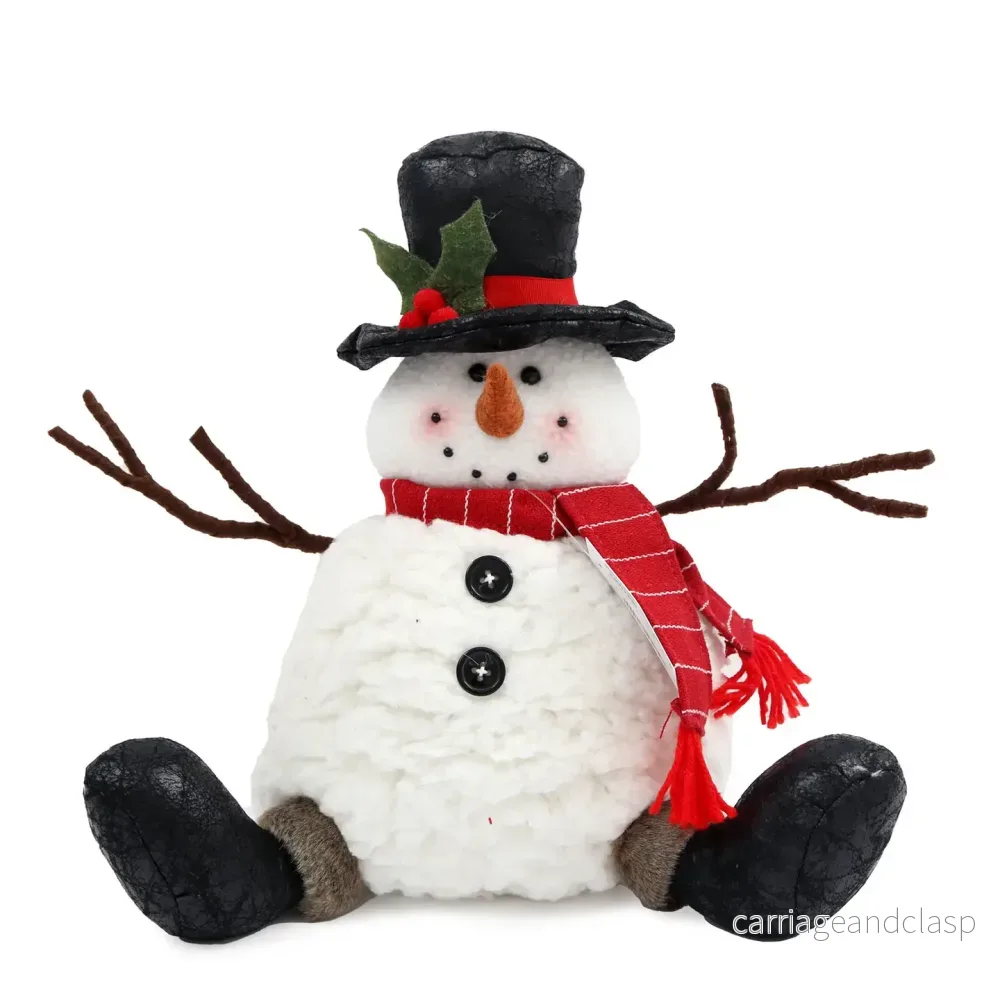 Sittande Snögubbe Juldekoration
