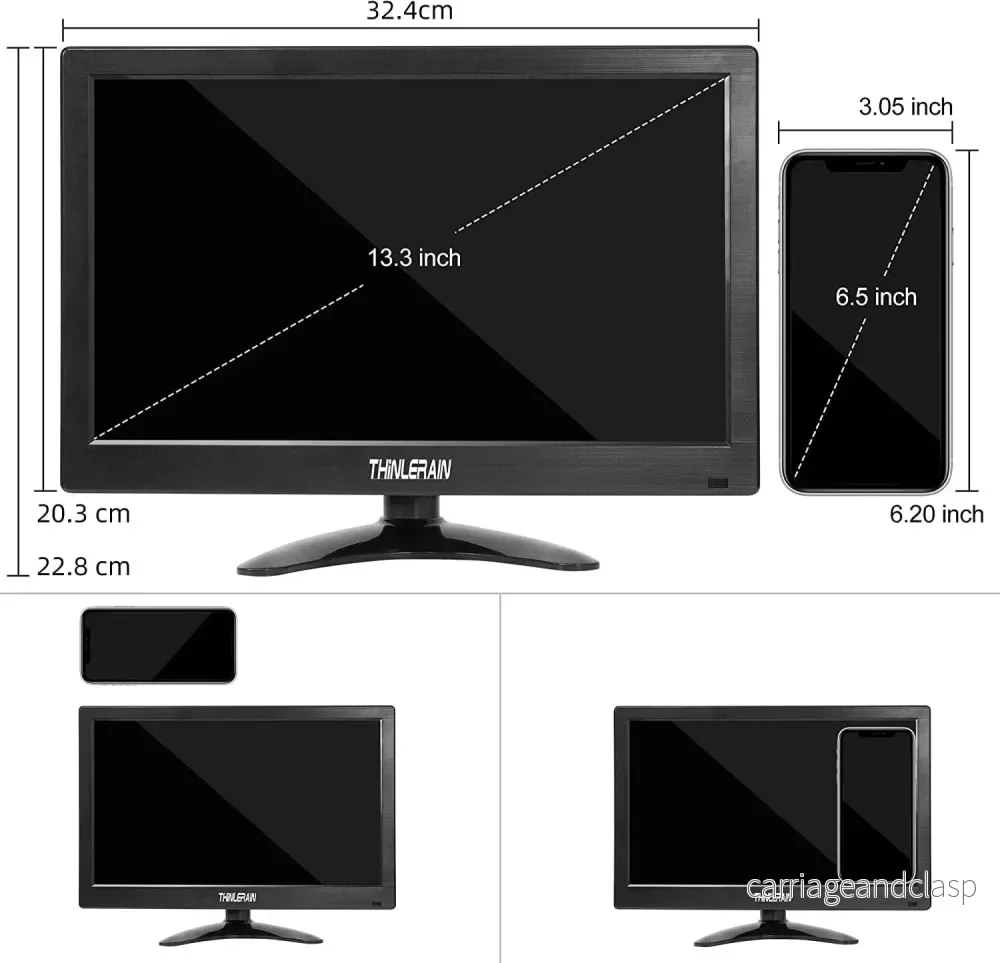 AlarmsystemExpert.nl TFT 13" Full HD-monitor inkl. monteringsfäste för vägg eller skrivbord - Bild 2