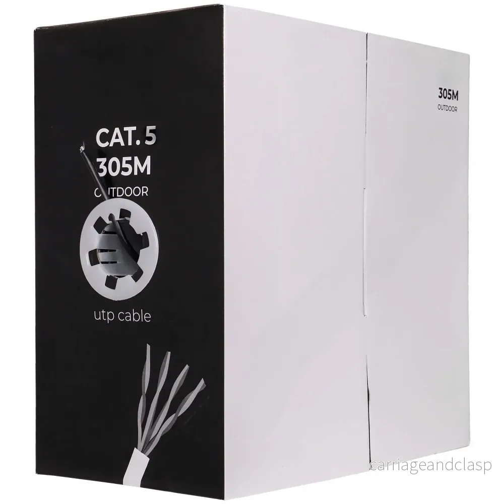 AlarmsystemExpert.co.uk Nätverkskabel CAT5e UTP, 305 mtr, Massiva kärnor CCA, Utomhuskabel