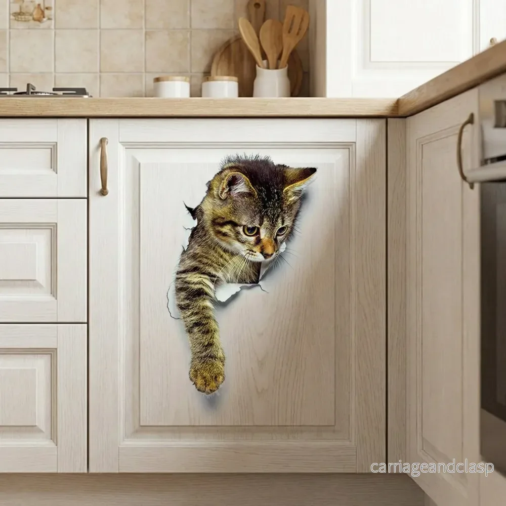 3D Toalett Skydd Katt Klistermärke | Veska - Bild 3