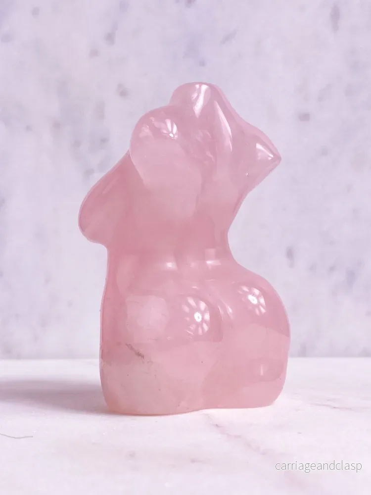 Rosenkvarts kurvig torso - Bild 3