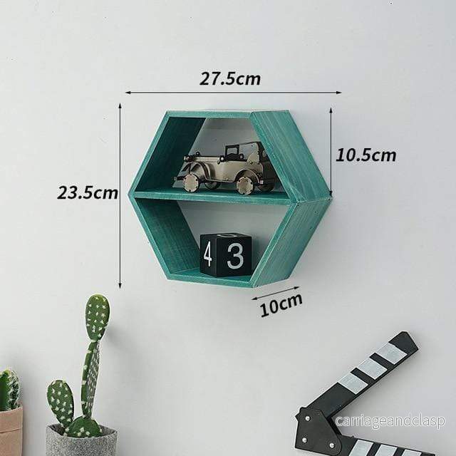 Hexagon Formad Trähylla | Veska - Bild 3